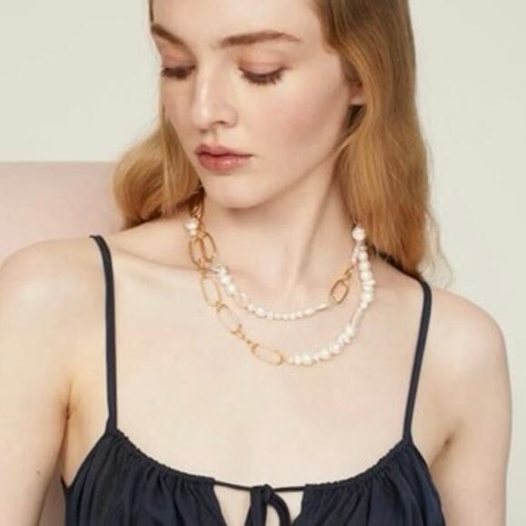 Mignonne Gavigan Gold and White Pearl Necklace - Picture 2 of 10